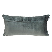 Charcoal Quilted Velvet Geo Lumbar Decorative Pillow