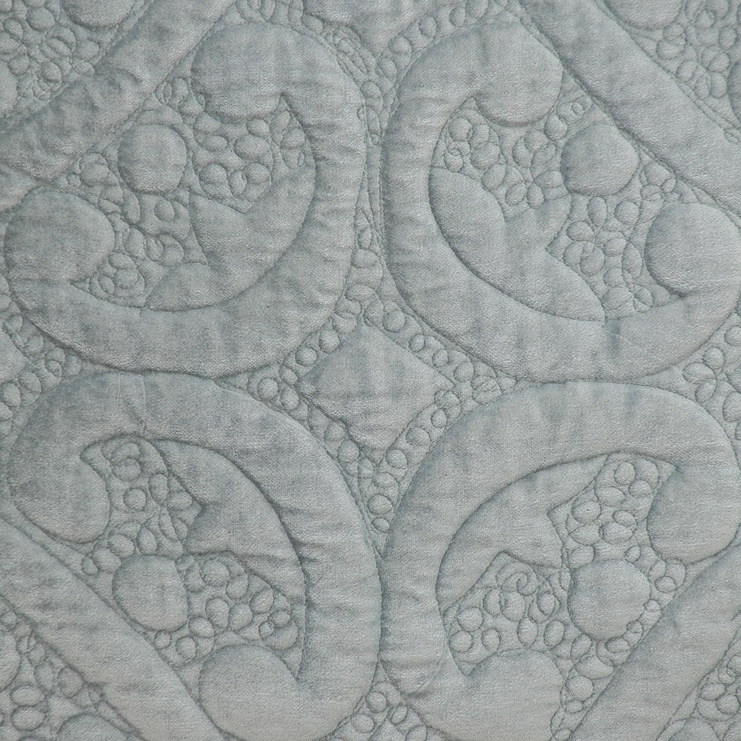 Gray Quilted Velvet Square Throw Pillow