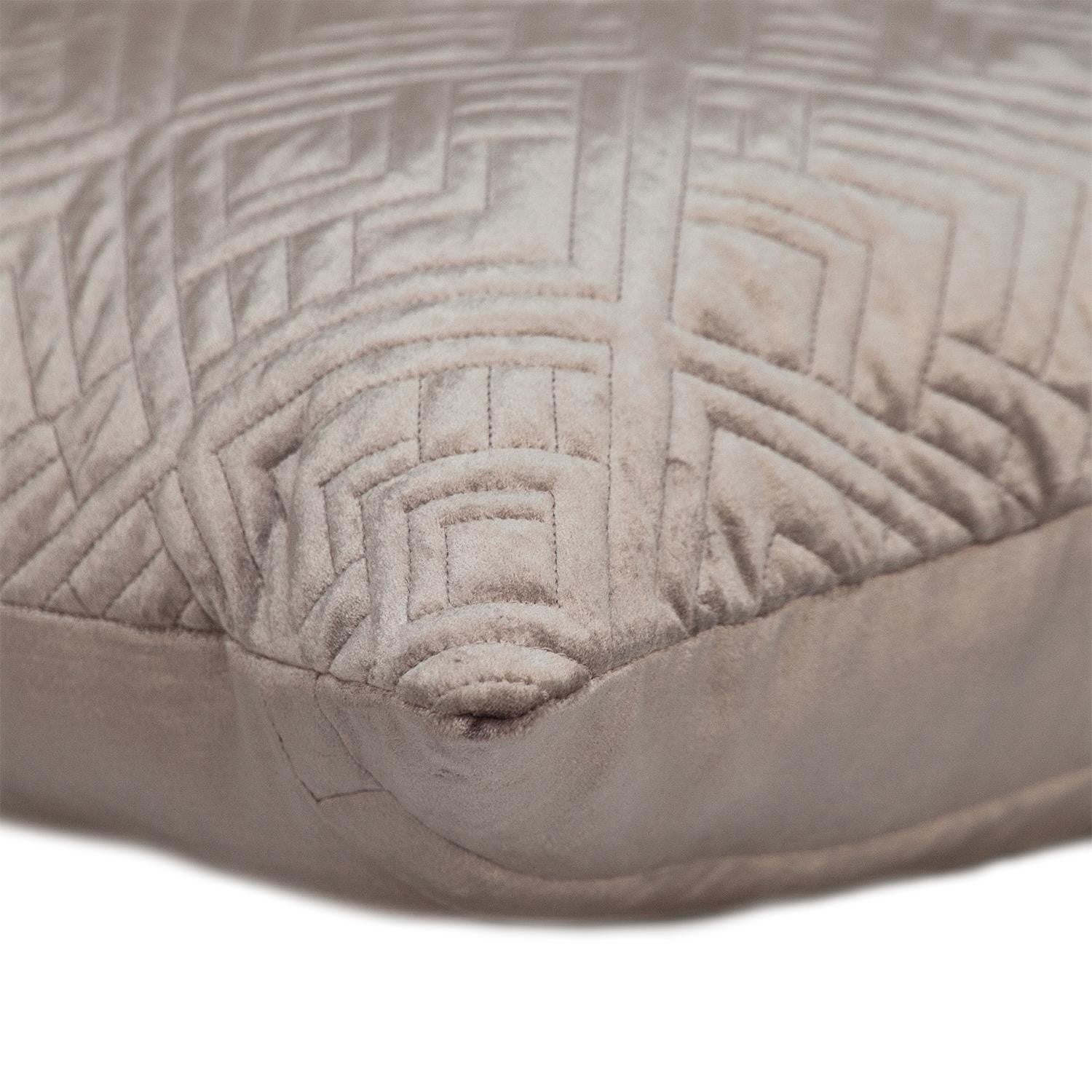 Quilted Taupe Decorative Throw Pillow