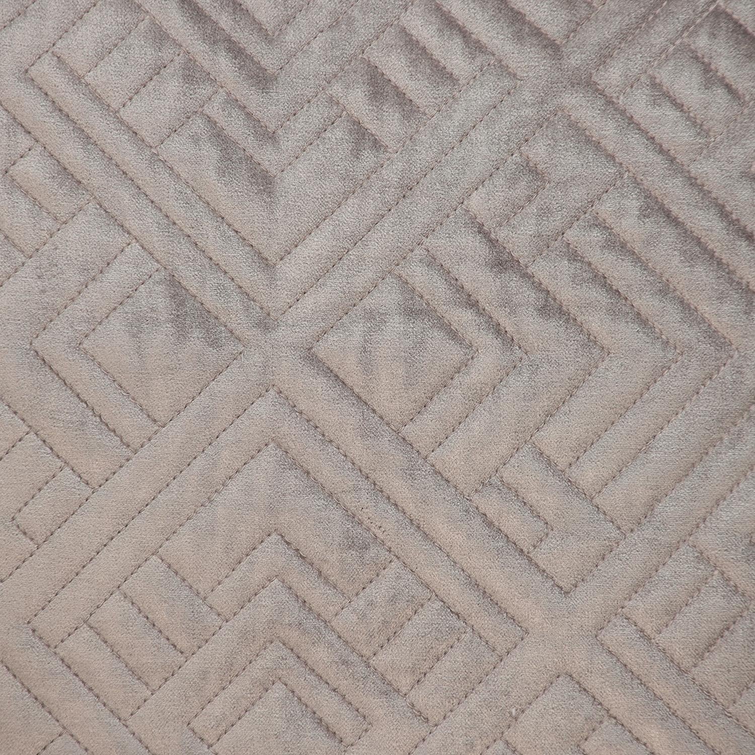 Quilted Taupe Decorative Throw Pillow