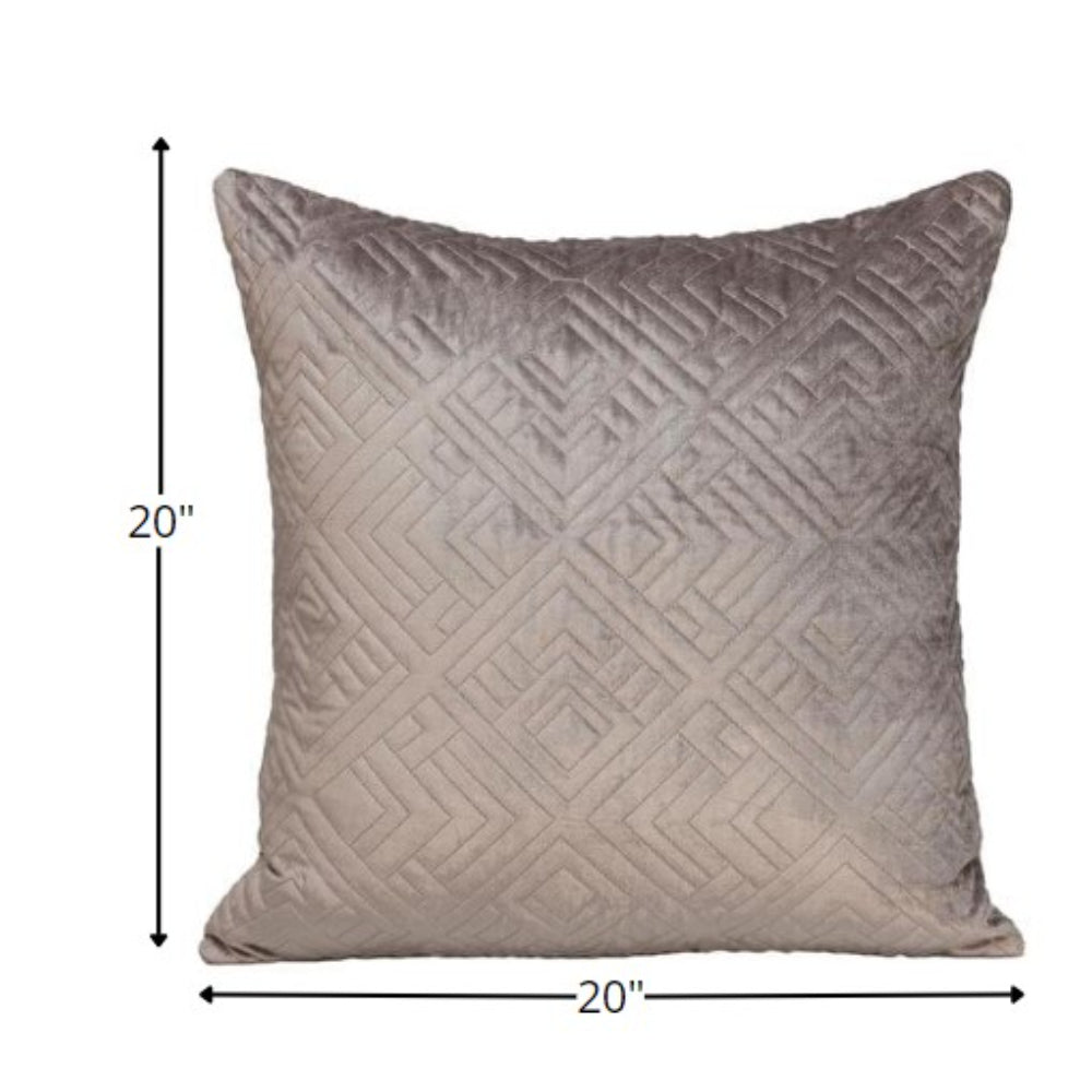 Quilted Taupe Decorative Throw Pillow