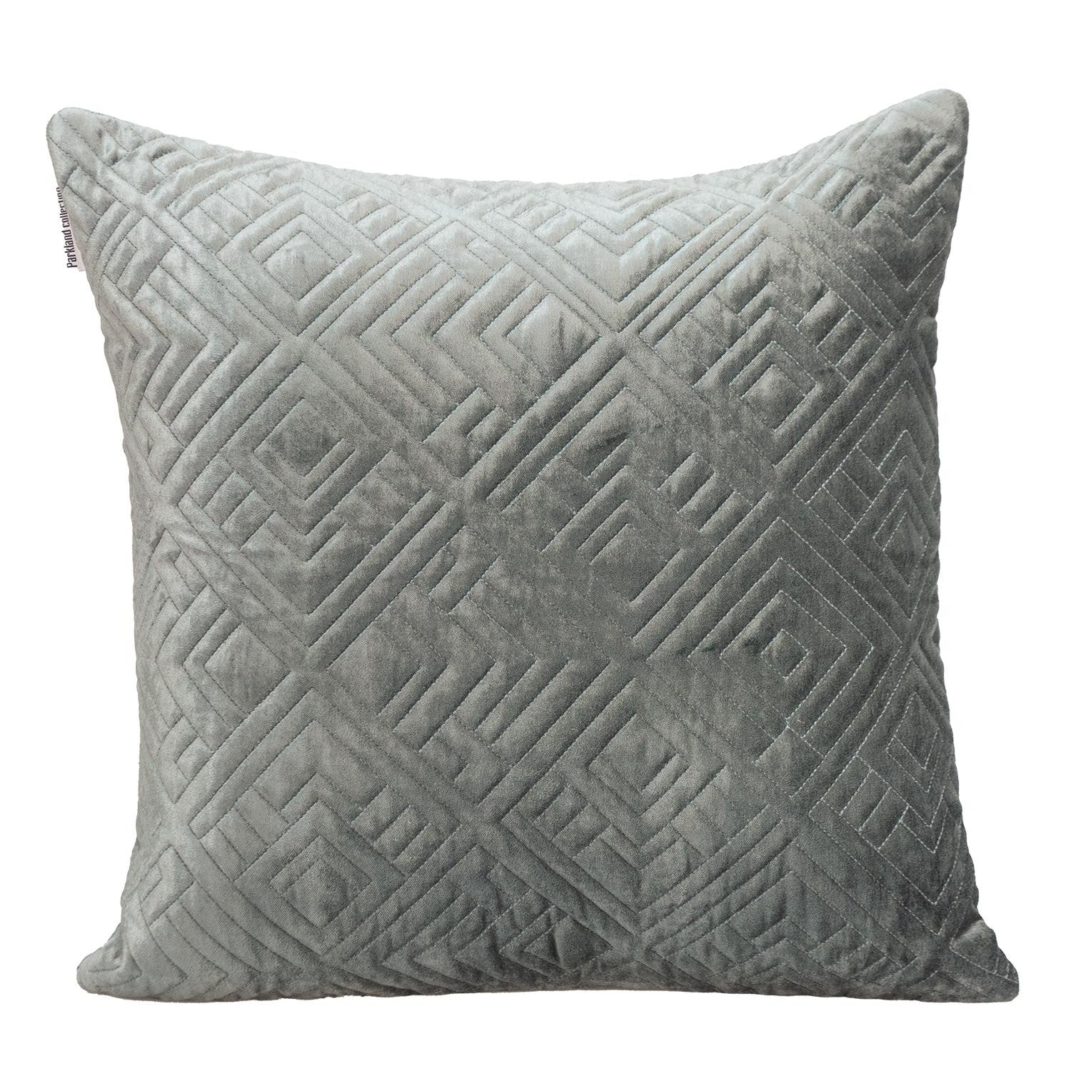 Quilted Charcoal Decorative Throw Pillow