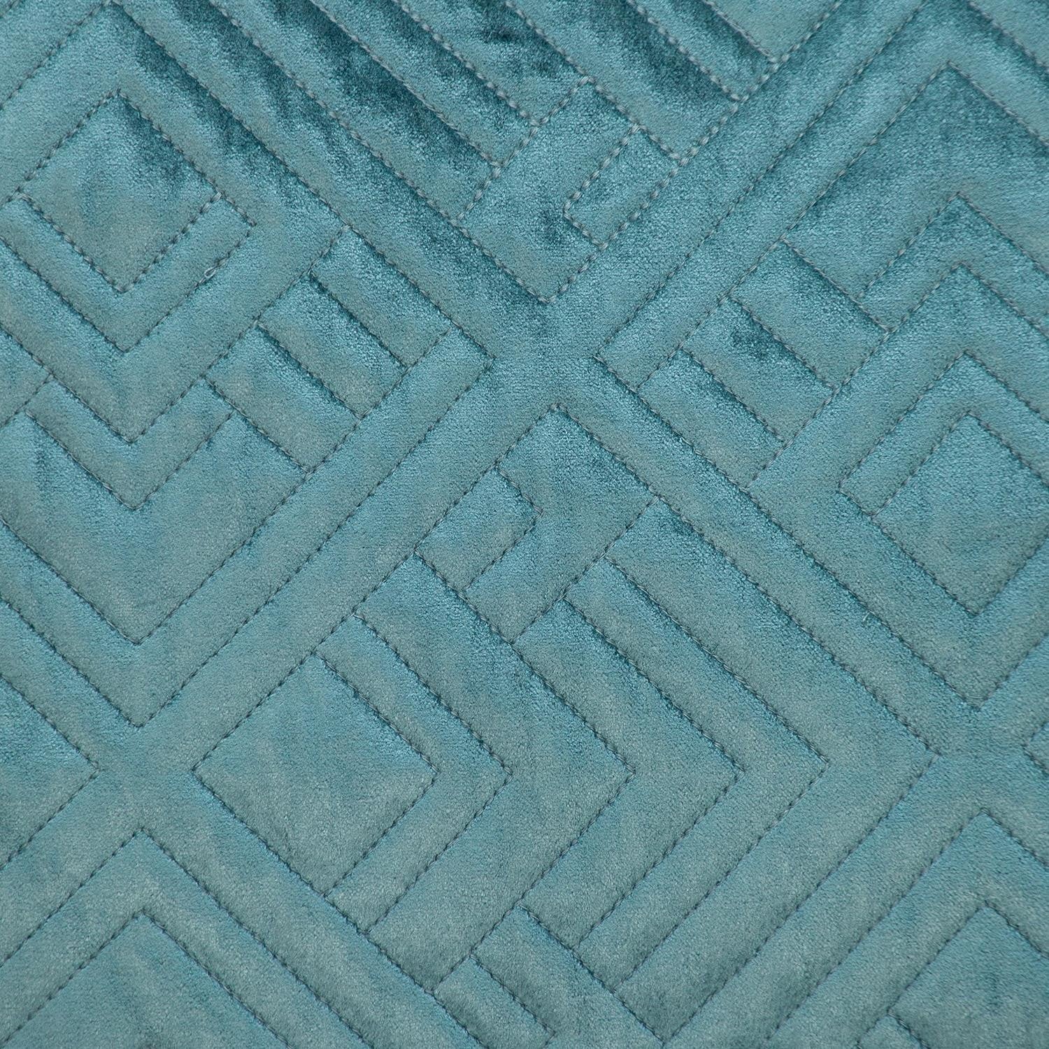 絎縫青色裝飾抱枕