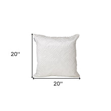 Quilted White Decorative Throw Pillow
