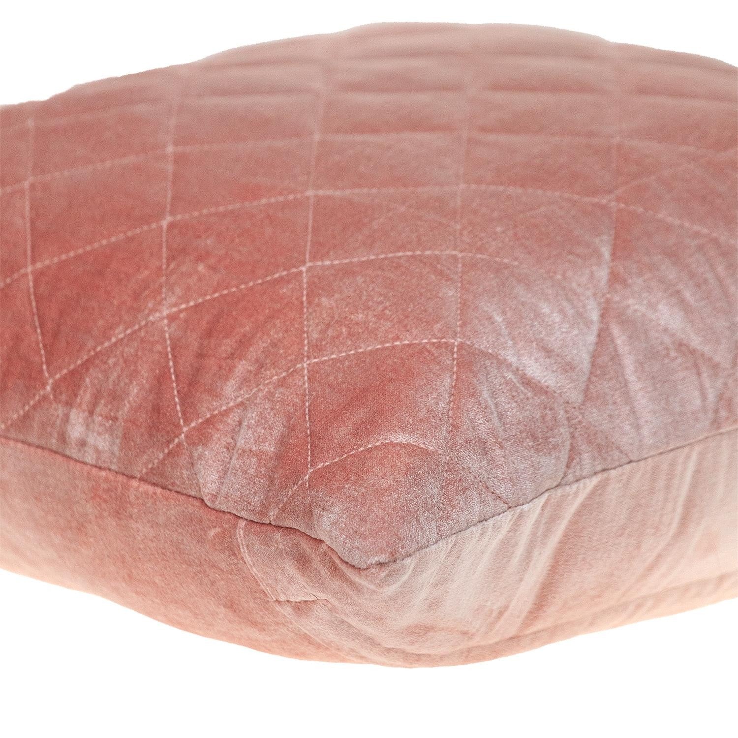 簇絨鑽石粉色過渡方形枕頭