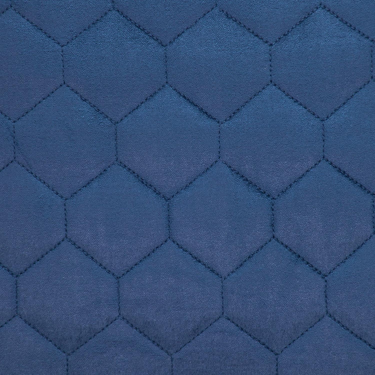 海軍藍色簇絨天鵝絨絎縫腰枕