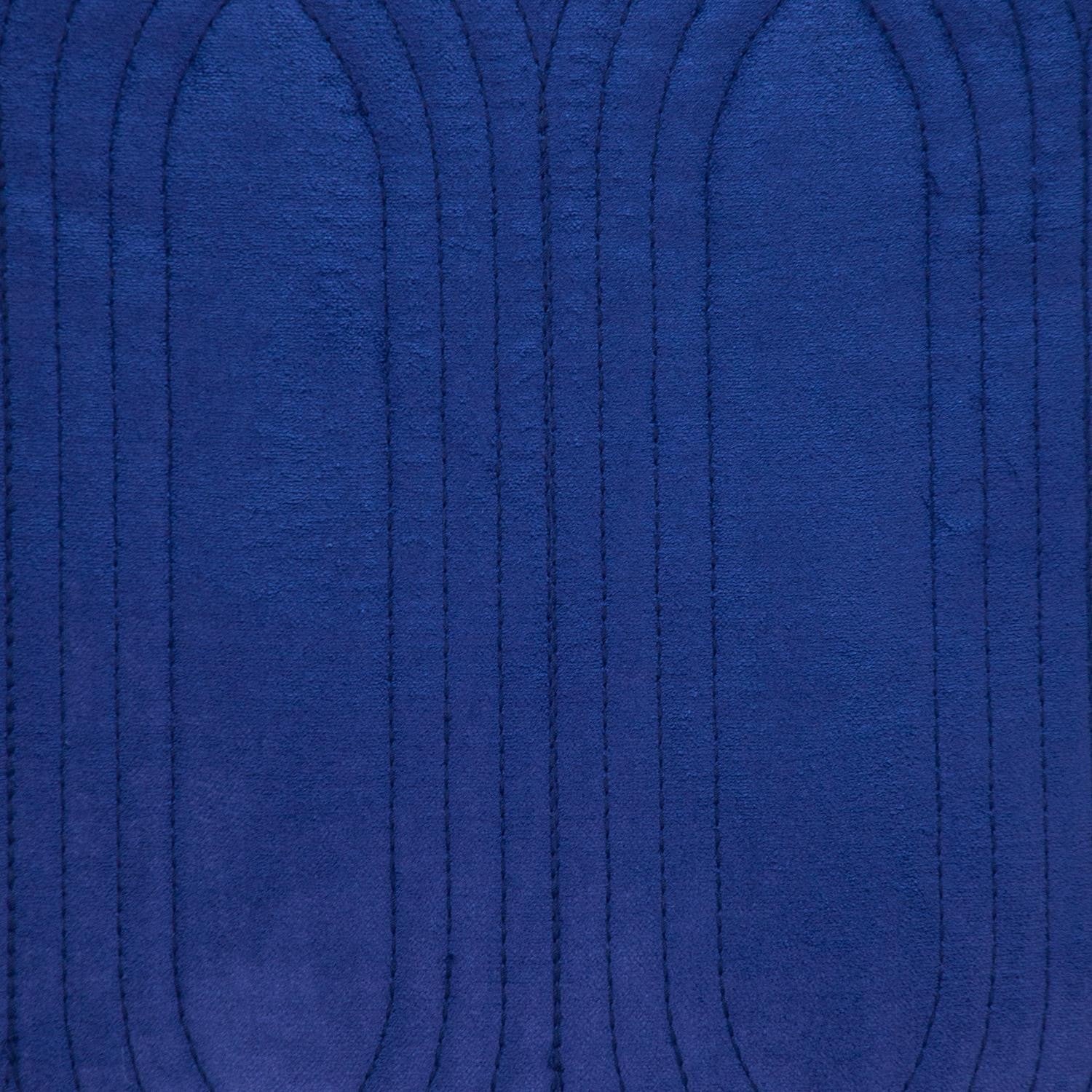 Quilted Velvet Blue  Square Throw Pillow