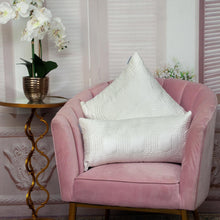 Quilted Velvet White Square Throw Pillow