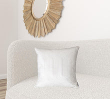 Quilted Velvet White Square Throw Pillow