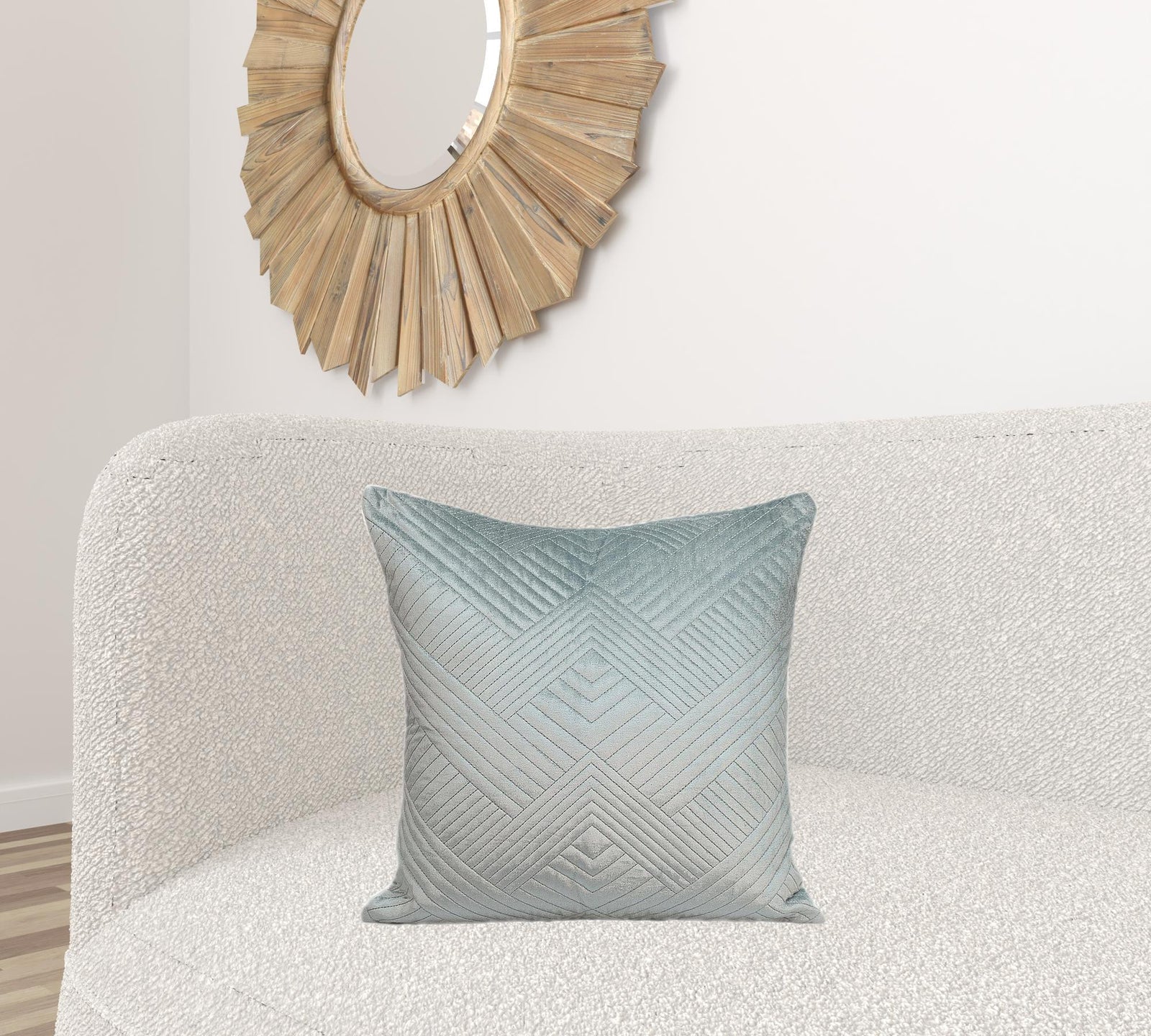 Transitional Gray Quilted Throw Pillow
