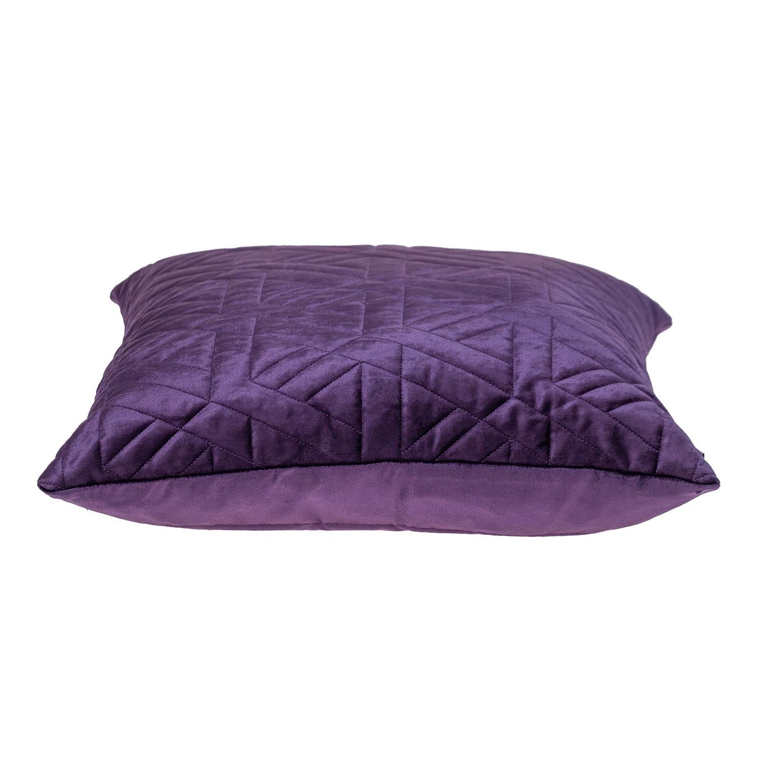 Purple Velvet Quilted Throw Pillow