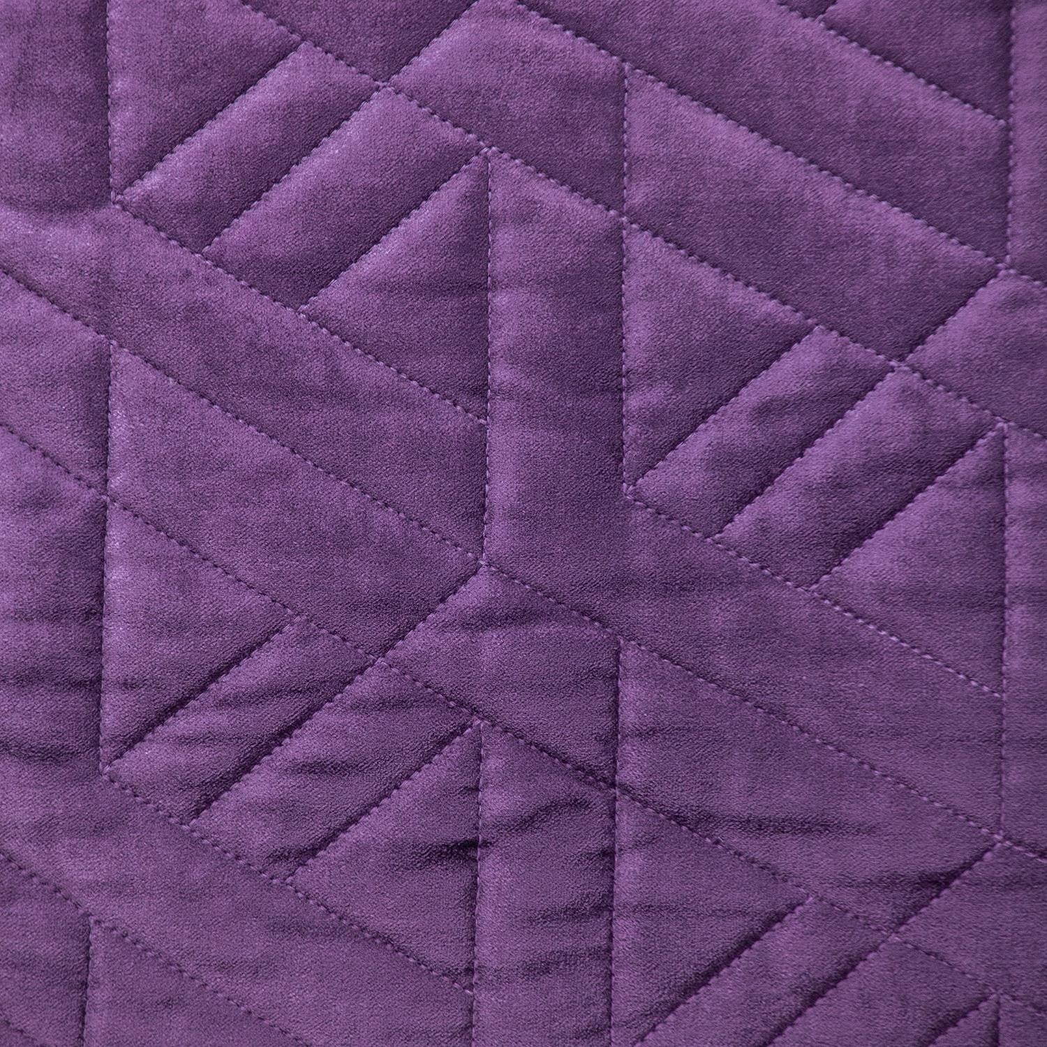 Purple Velvet Quilted Throw Pillow