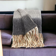 Royal Charcoal and Gray Handloomed Throw Blanket