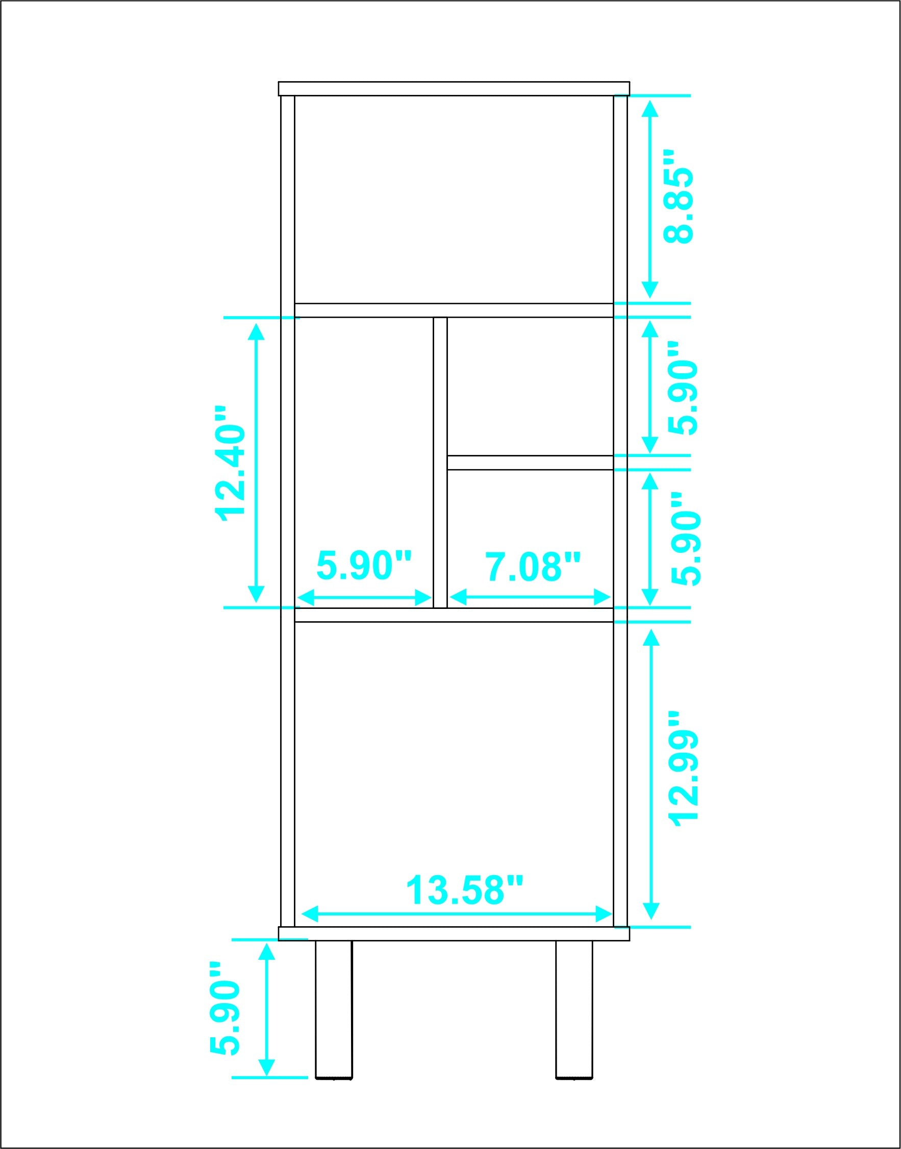 Iko 43" White Modern Abstract Open Shelving Unit