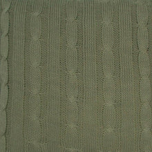 Olive Green Knit Sweater Stripe Down Throw Pillow