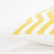 Yellow Ivory Chevron Down Filled Throw Pillow