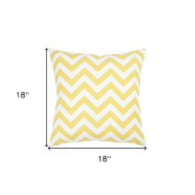 Yellow Ivory Chevron Down Filled Throw Pillow