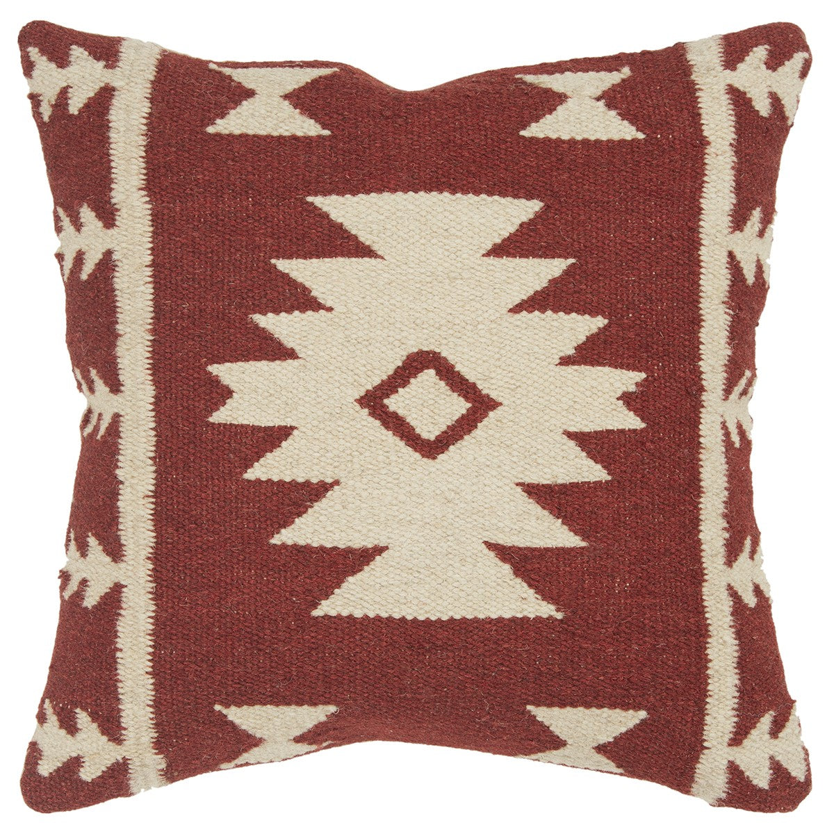 Red Beige Tribal Woven Down Filled Throw Pillow