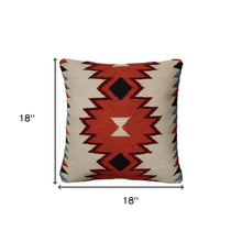 Ivory Orange Kilim Down Filled Throw Pillow