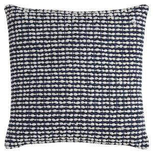 20 X 20 Navy Blue Zippered 100% Cotton Throw Pillow
