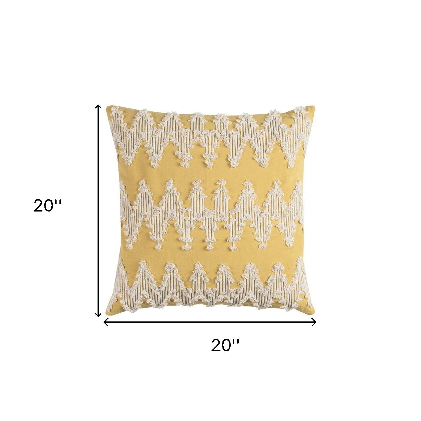 Yellow Shaggy Chevron Throw Pillow