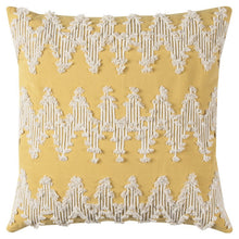 Yellow Shaggy Chevron Throw Pillow