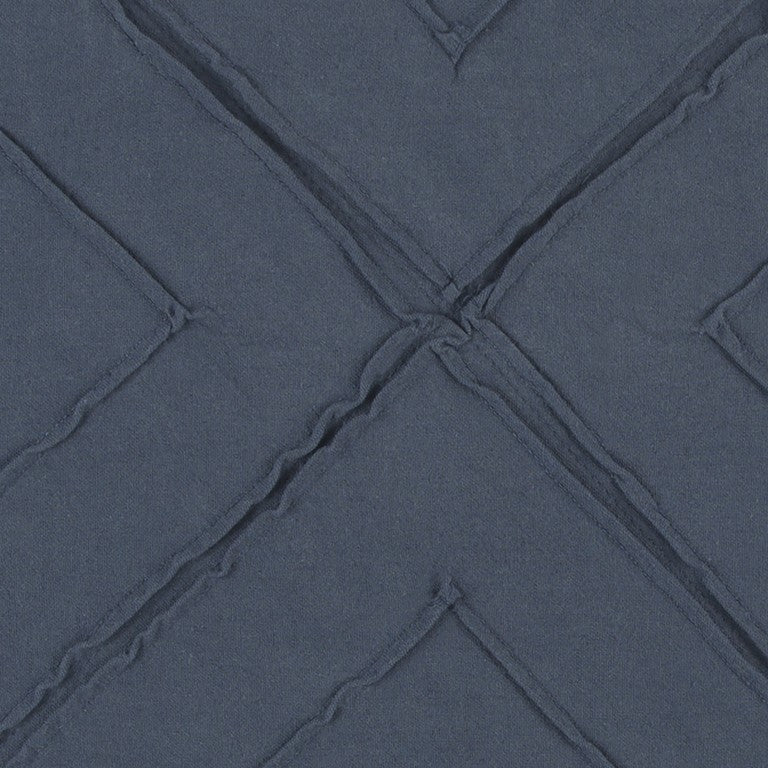 靛藍別針塔克鑽石圖案抱枕