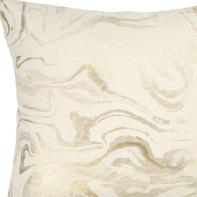 Dreamy Gold and Ivory Marble Pattern Throw Pillow