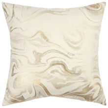 Dreamy Gold and Ivory Marble Pattern Throw Pillow