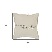 Gray Taupe Canvas Blessed Throw Pillow