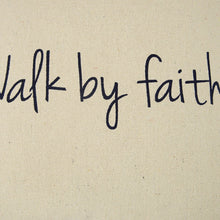 Black Taupe Canvas Walk by Faith Throw Pillow