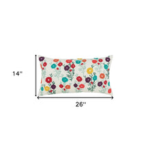 Beige Navy Distressed Retro Modern Lumbar Pillow