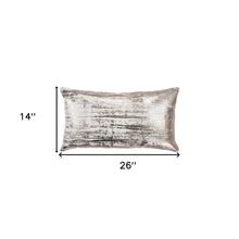 Ivory Distressed Brush Stroke Lumbar Pillow
