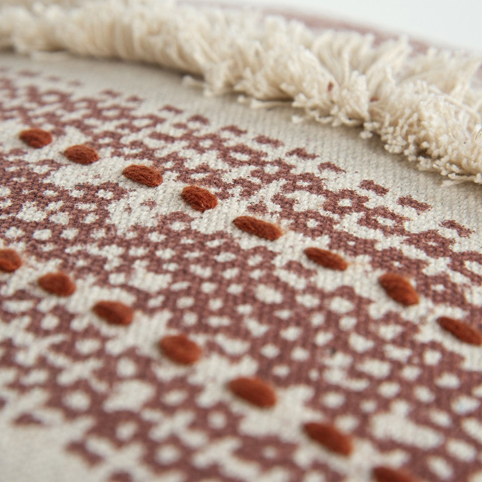 Cojín Lumbar Bandas Textura Marrón Beige