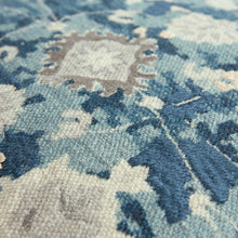 Azul Blanco Abstracto Artesanal Cojín