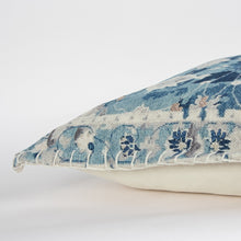 Azul Blanco Abstracto Artesanal Cojín