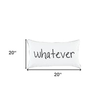 Black and White Whatever Embroidered Lumbar Pillow