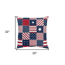 Red Blue American Flag Indoor Outdoor Throw Pillow