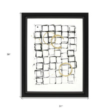 Necessary Objects Black White and Gold Abstract Black Shadowbox Print Wall Art