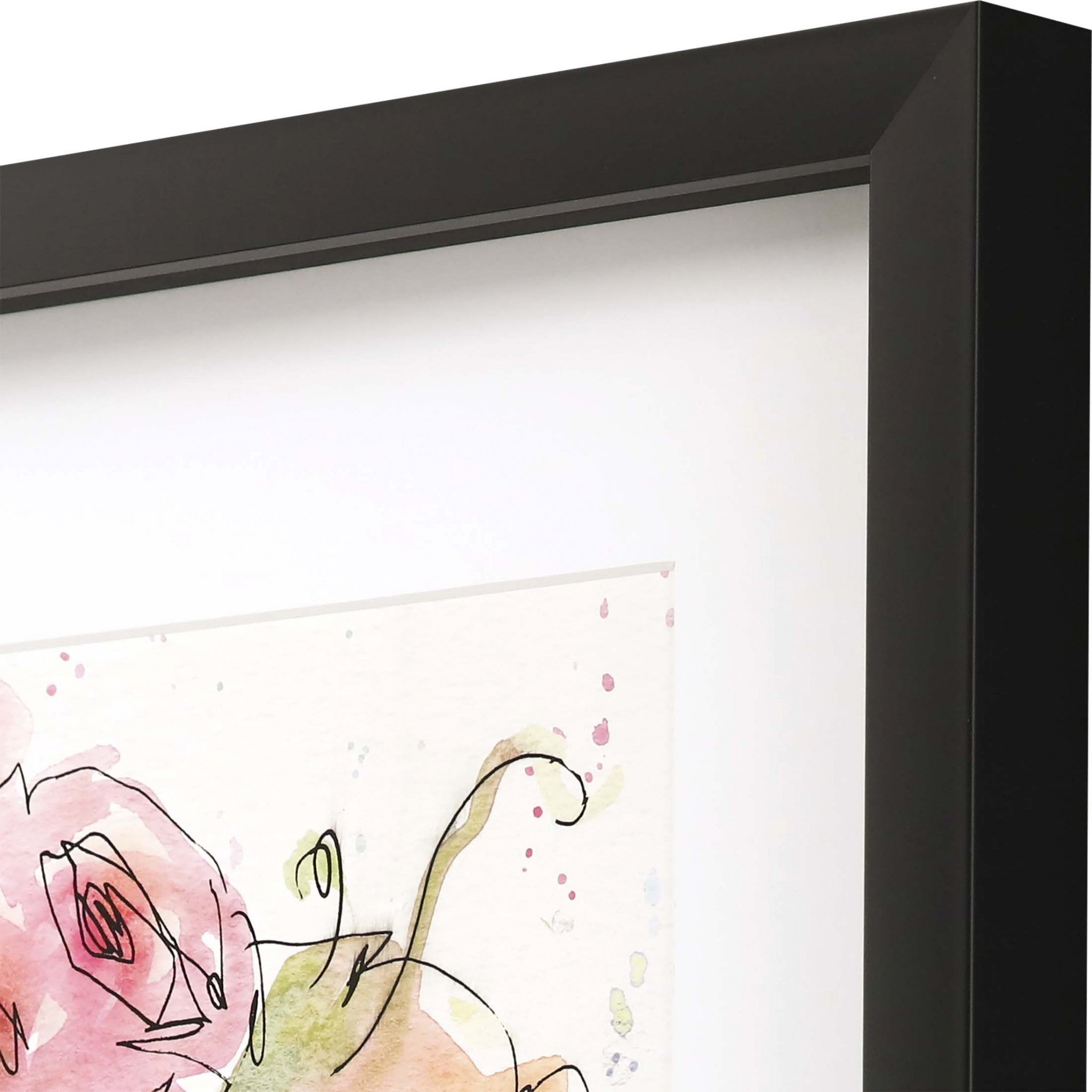Floral Figure II Lady Blossom Black Shadowbox Print Wall Art