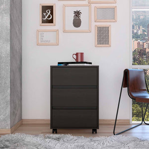 Black Three Drawer Rolling Cabinet