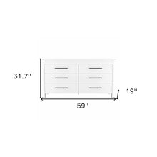 White Six Drawer Double Dresser 58