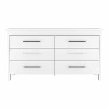 White Six Drawer Double Dresser 58