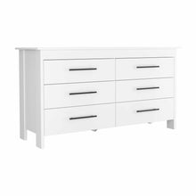 White Six Drawer Double Dresser 58