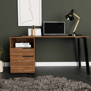Contempo Flair Mahogany and Black Office Desk