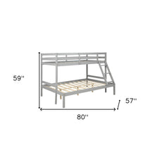 Gray Twin Size Full Size Bunk Bed