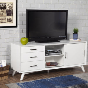 Flair 64" White Mid Century Mod TV Console