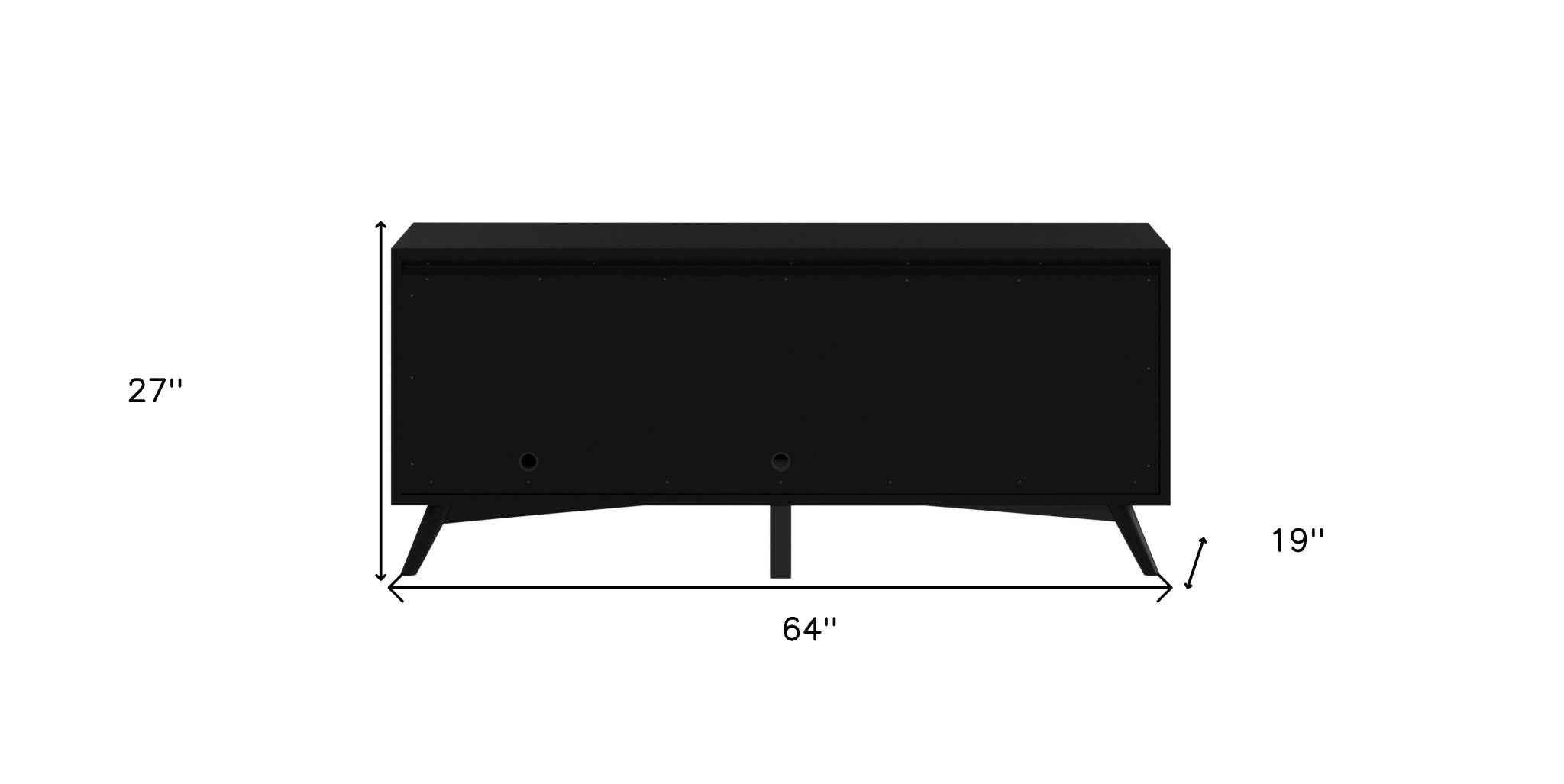 Flair 64" Black Mid Century Mod TV Console