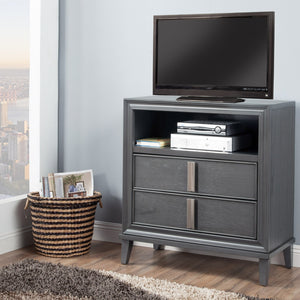 Contemporary Dark Grey TV Console Cabinet