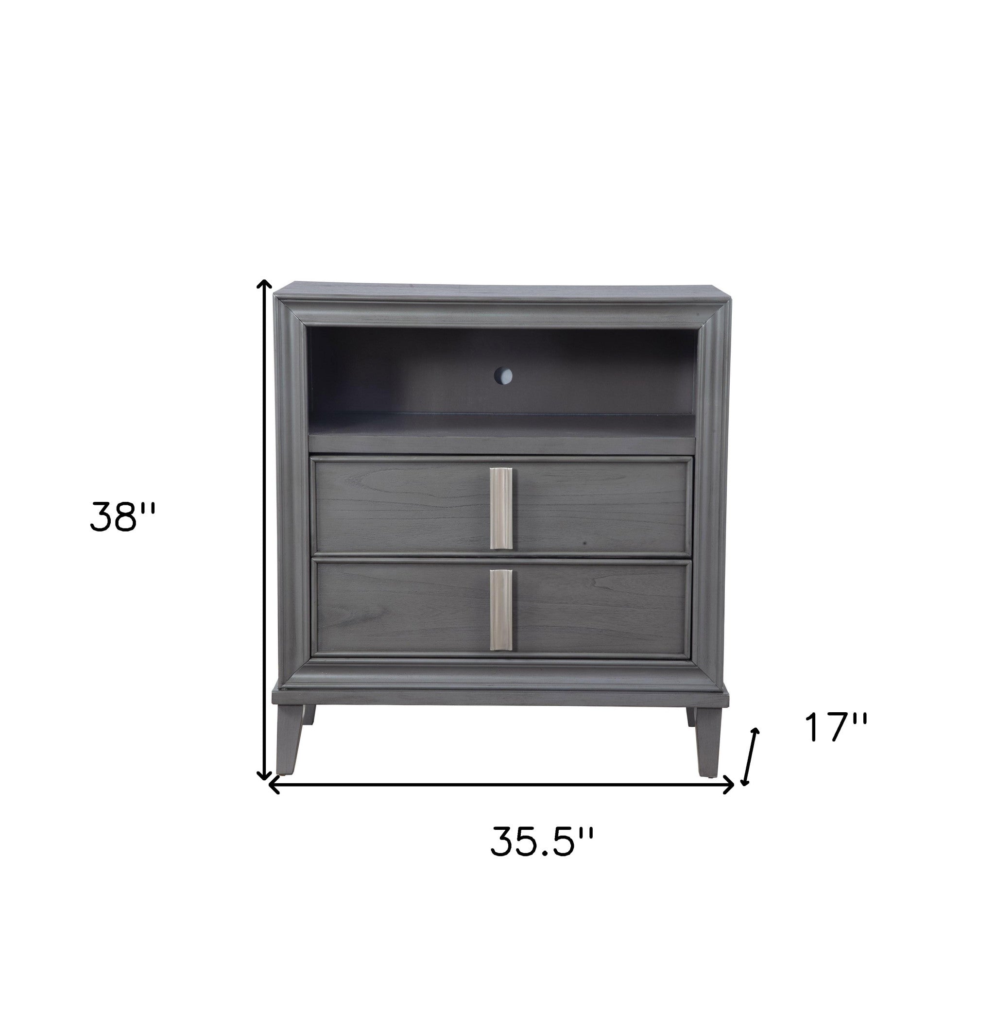 Contemporary Dark Grey TV Console Cabinet
